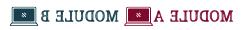 Module A and B Icons in Maroon and Dark Teal